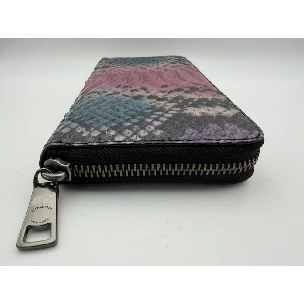 VERY RARE COACH RETIRED MULTI COLOR PYTHON ACCORDION ZIP-AROUND WALLET